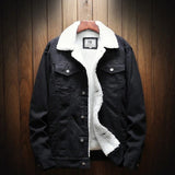 Fur Denim jacket Black color for Women